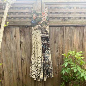 FUZZI Patchwork Printed Tulle Dress